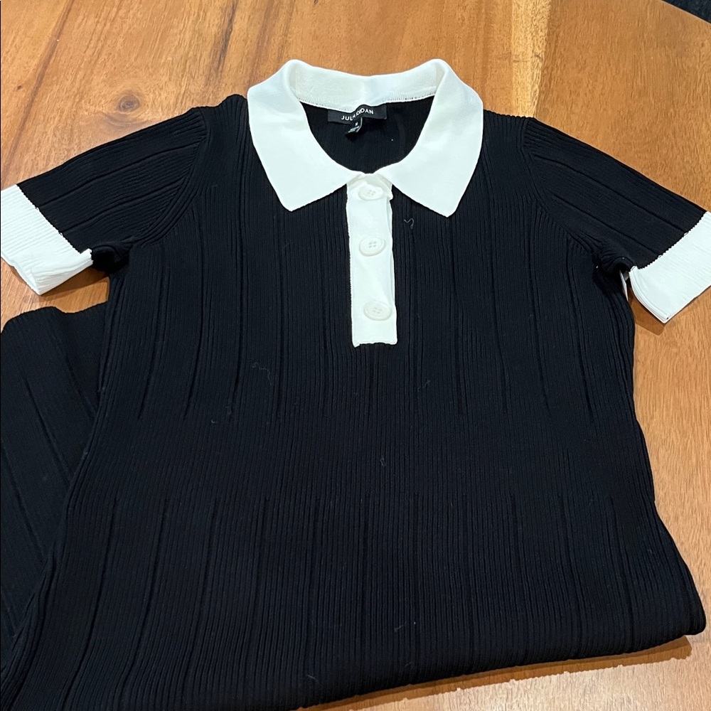 julia jordan dress Black Knit Dress with White Collar nwt - Picture 3 of 7